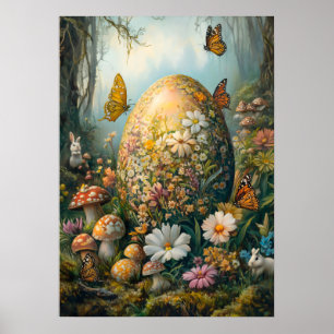 Poster Pintura da Natureza da Floresta páscoa