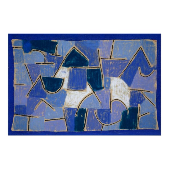 Póster Pintura da noite azul (1937) de Paul Klee (Frente)