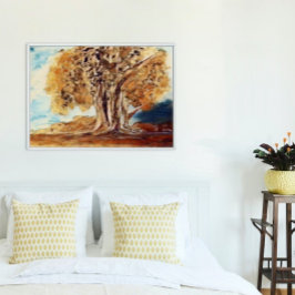 Poster Pintura da Paisagem de Árvores Selvagens do outono