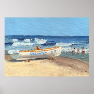 Póster Pintura da praia de Atlantic City