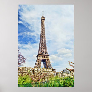 Póster Pintura da torre Eiffel