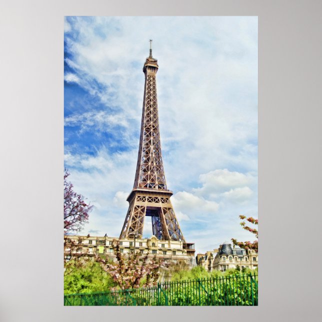 Póster Pintura da Torre Eiffel (Frente)