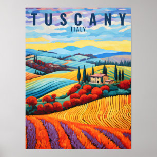 Poster Pintura da Toscana no outono   Itália Viagem   Art