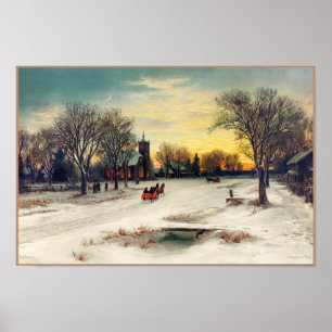 Poster Pintura da Véspera de Natal (1885) por W. C. Bauer