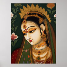 Pintura da Vintage Indian Woman Retrait Pichwai