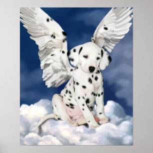 Póster Pintura Dalmatian do filhote de cachorro do anjo