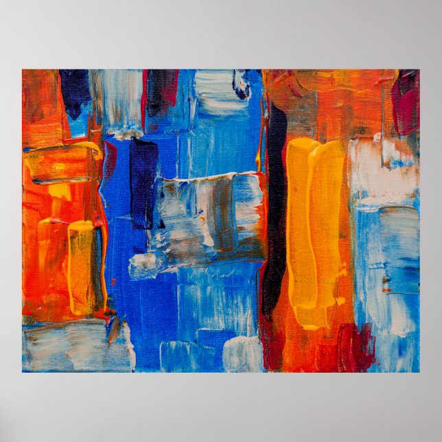 Poster Pintura de abstrato a cores ordenadas (Frente)