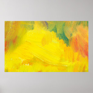 Poster pintura de abstrato amarelo. ensaio à mão