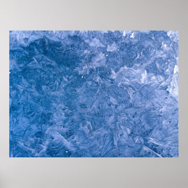 Poster Pintura de abstrato azul (Frente)