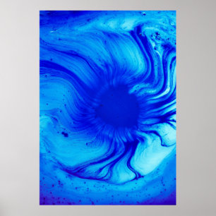 Poster Pintura de abstrato azul e lacrimogêneo