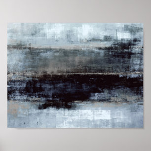 Poster Pintura de Abstrato azul 'exagerada'