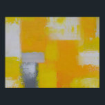 Póster pintura de abstrato branca cinza amarela<br><div class="desc">pintura de abstrato branca cinza amarela</div>