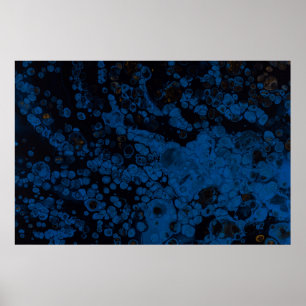Poster Pintura de abstrato branco e azul