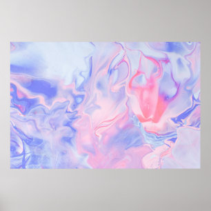 POSTER PINTURA DE ABSTRATO BRANCO E AZUL 5
