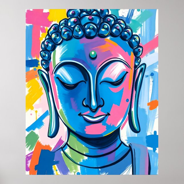Poster Pintura de Abstrato Buda (Frente)