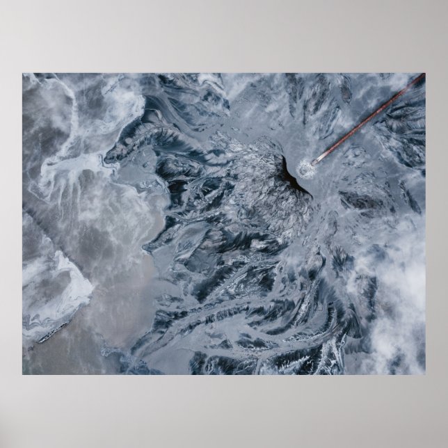 Poster pintura de abstrato cinza (Frente)