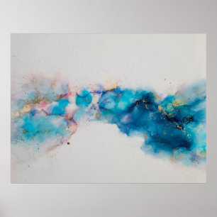 Poster Pintura de Abstrato com tinta a álcool. Tinta alc