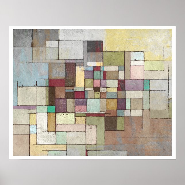 Poster Pintura de Abstrato de Lattice de Dawn Beach (Frente)