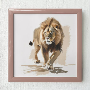 Poster Pintura de Abstrato de Leão Moderno