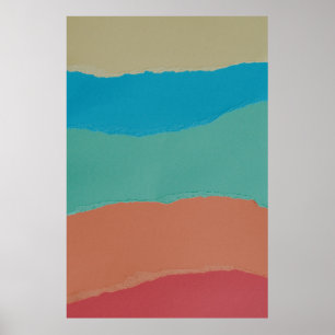 Poster Pintura de abstrato em laranja e preto