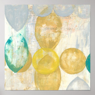 Póster Pintura de Abstrato moderno em Newsprint