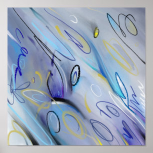 Poster Pintura de abstrato púrpura
