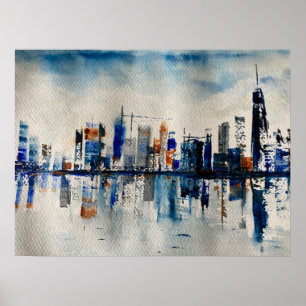 Poster Pintura de Abstrato Skyline City in Londres