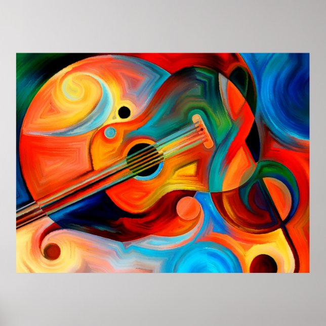 Poster pintura de abstrato sobre música e ritual (Frente)