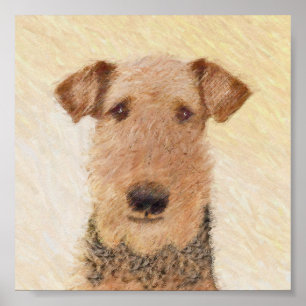 Póster Pintura de Airedale Terrier - Arte original bonita