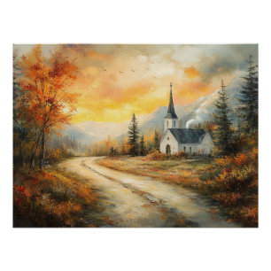 Póster Pintura de Aquarela Russa de Autumn
