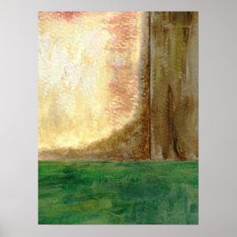 Poster Pintura de Arte Abstrata Árvore Floresta Verde Ter