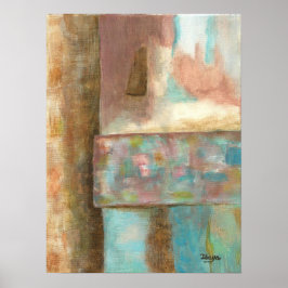 Poster Pintura de Arte Abstrata Castelo Fantasia Janela P