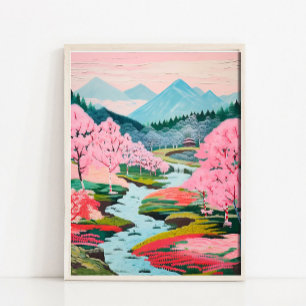 Poster Pintura de Arte de Paisagem Japonesa, Cartaz Japon