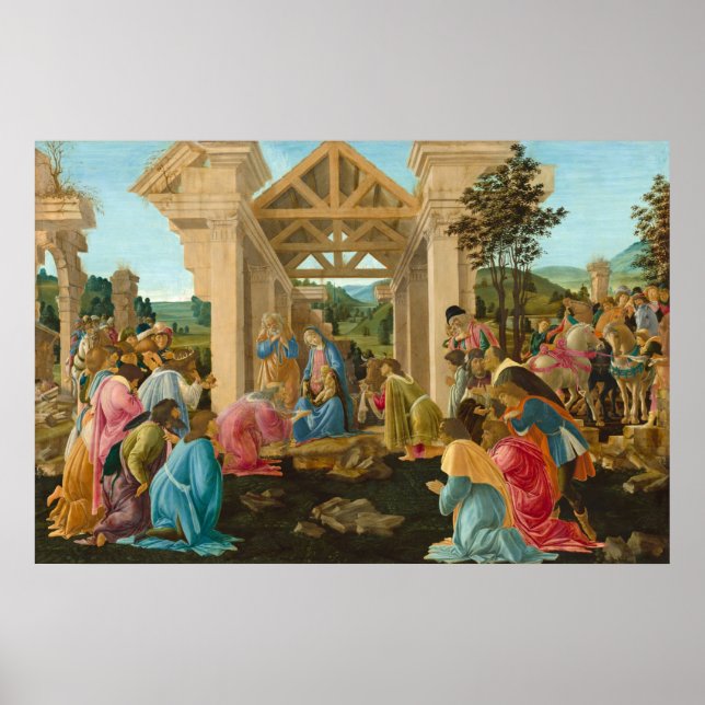 Poster Pintura de Arte Religiosa Botticelli Magi (Frente)