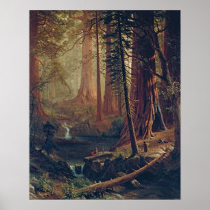 Poster Pintura de Árvores Sequoias Bierstadt