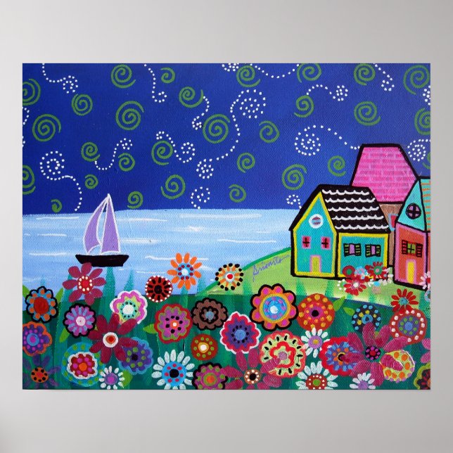 PÓSTER PINTURA DE BARCO DE NAVEGAÇÃO (Frente)