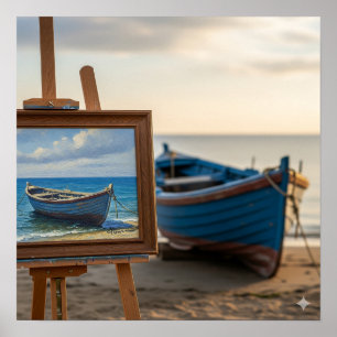 Poster Pintura de barcos pequenos