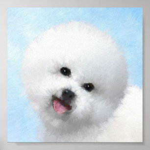 Poster Pintura de Bichon Frise - Arte de Cachorro Origina