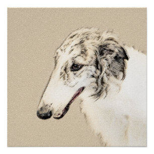 Póster Pintura de Borzoi (Silver Brindle) Original
