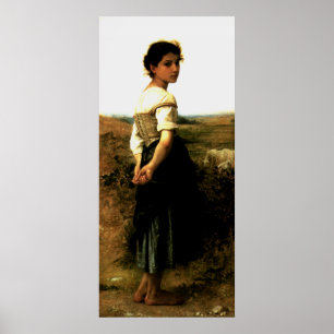 Poster Pintura de Bouguereau em 1895: A jovem pastora
