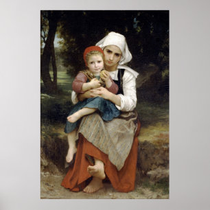 Poster Pintura de Bouguereau: Irmão Breton e Irmã