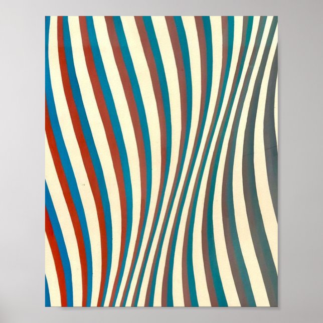 Poster Pintura de Bridget Riley abstrato (Frente)