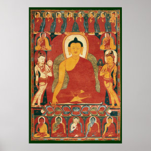 Poster Pintura de Buddha do vintage