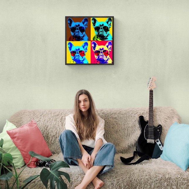 Poster Pintura de buldogue francês no estilo pop art (Criador carregado)