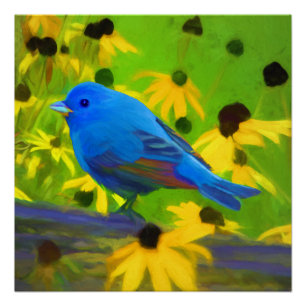 Póster Pintura De Bundas Indigo - Arte Original Para Pás