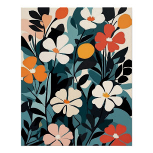 Póster Pintura de Buquê de Verão Vibrante