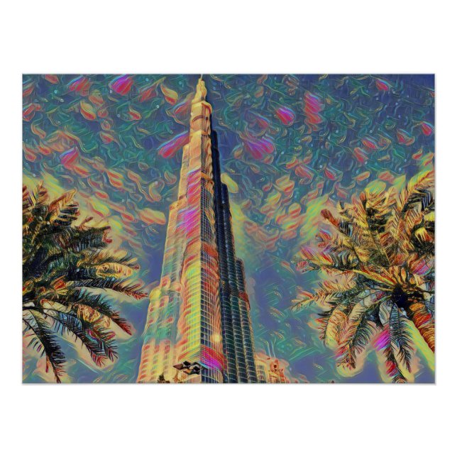 Póster Pintura de Burj Khalifa (Frente)