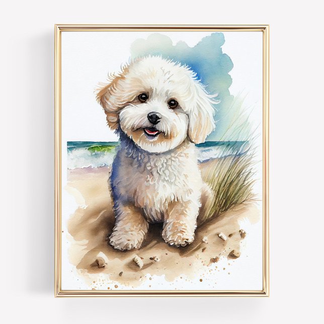 Poster Pintura de Cachorro Bichon Frise (Criador carregado)