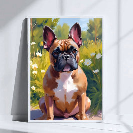 Poster Pintura de Cachorro de Estimação Bulldog Francês A