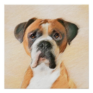 Póster Pintura De Cachorro Descortada Arte Animal Origina
